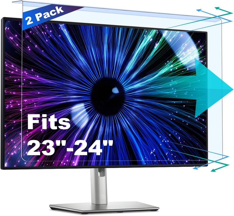 Twugs 2 Pack Anti-Blue Light & Anti-Scratch Screen Protector Shield for 23, 23.6, 23.8, 24 Inches Desktop Computer Monitor, Hanging Block Filter Panel for Eye Protection - Image 1